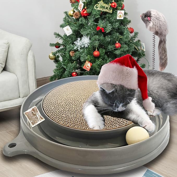 AUOON Cat Scratcher Toy with Ball Track - 3 in 1 Interactive Cat Toy - Image 3
