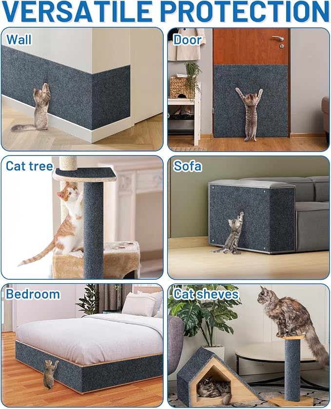Cat Scratch Couch Furniture Protector, 78.7in x 15.8in Self-Adhesive Cat - Image 6