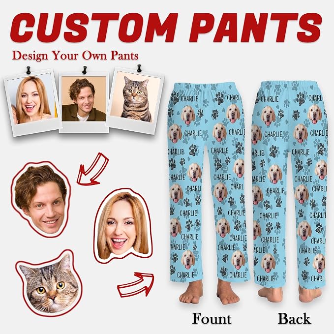 Personalized Face Pajama Pants for Men Women Custom Photo Printed Pajamas - Image 3