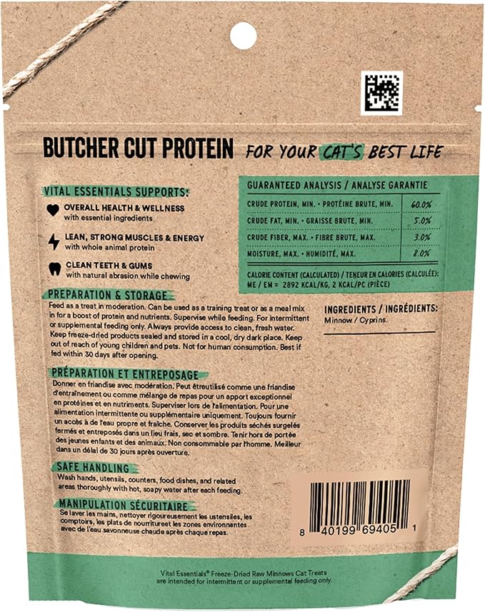 Vital Essentials Freeze Dried Minnows Cat Treats | Single Ingredient | Premium - Image 2