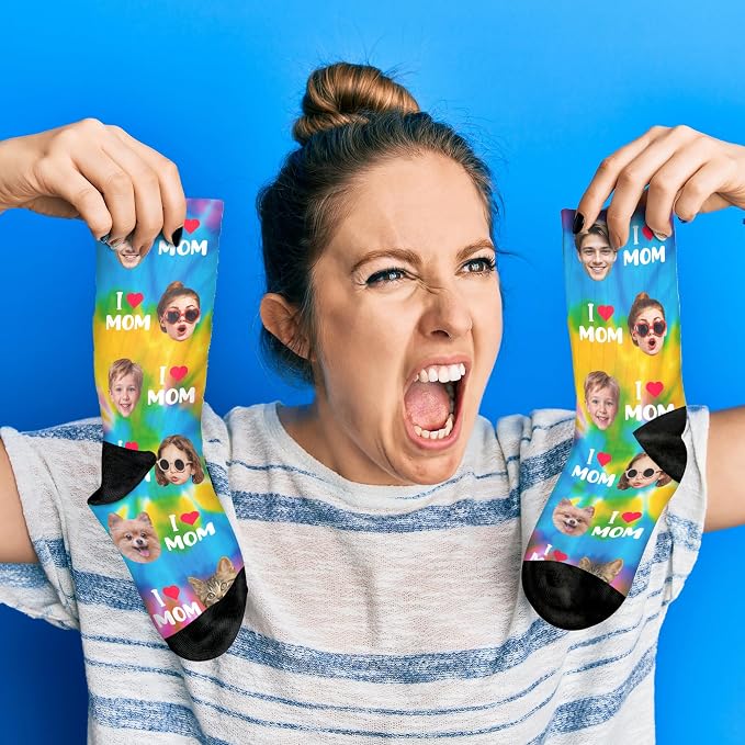Artsadd Custom Face Socks for Dad Fathers Day Gift Novelty Personalized Photo - Image 2
