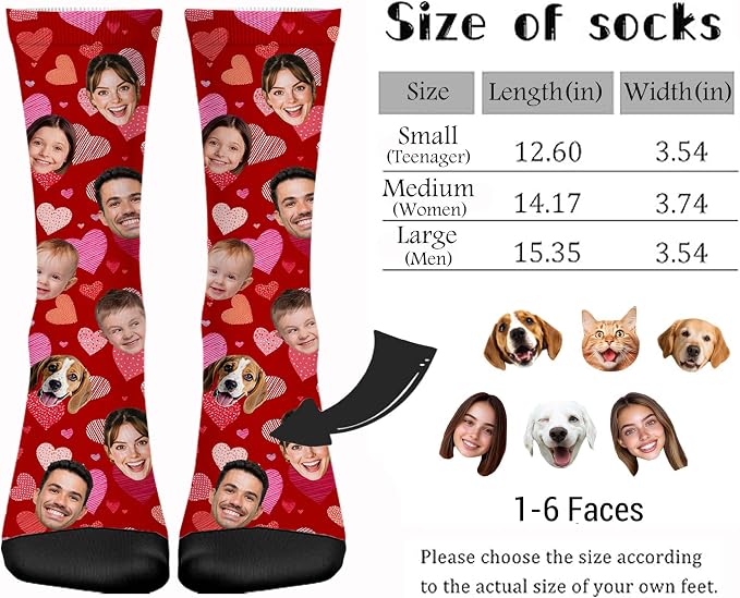 Artsadd Custom Face Socks for Women Men Cat Dog Lovers, Customized Unisex Funny - Image 4