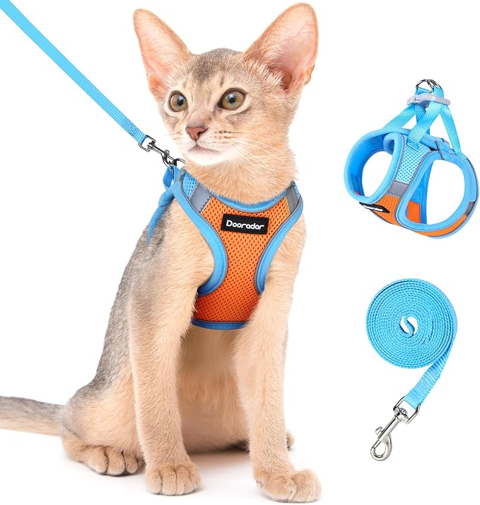 Dooradar Cat Harness and Leash Set, Escape Proof Lightweight Kitten Harness by Dooradar