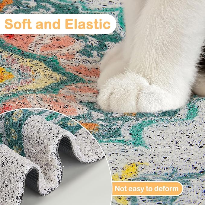 Glittme Cat Litter Mat with Non-Slip Bottom Litter Box Mat 24"X15" Litter - Image 6