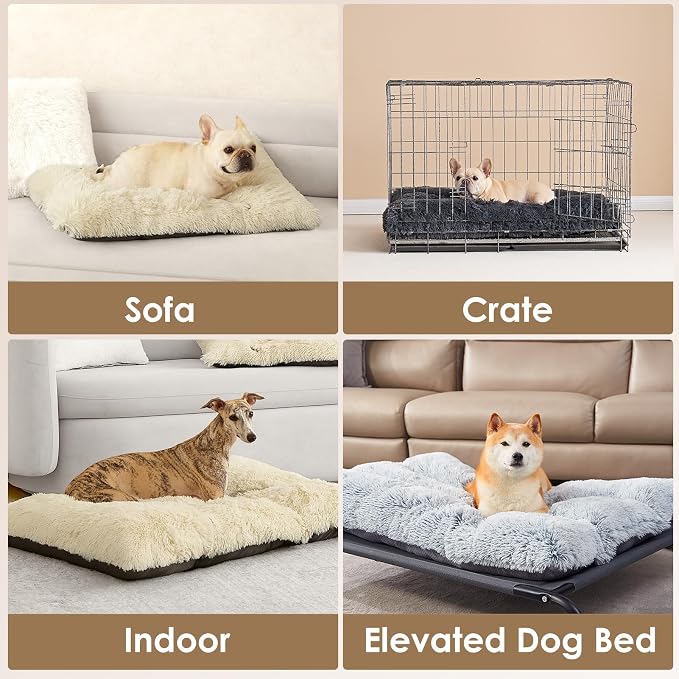 EHEYCIGA Fluffy Dog Crate Bed for Small Dogs, Plush Faux Fur Crate Pad - Image 5