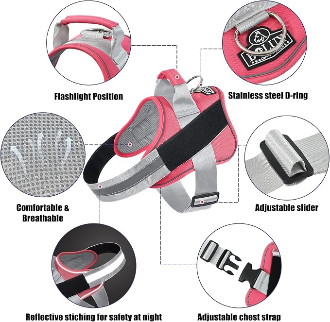 Bolux Dog Harness, No-Pull Reflective Dog Vest, Breathable Adjustable Pet - Image 2