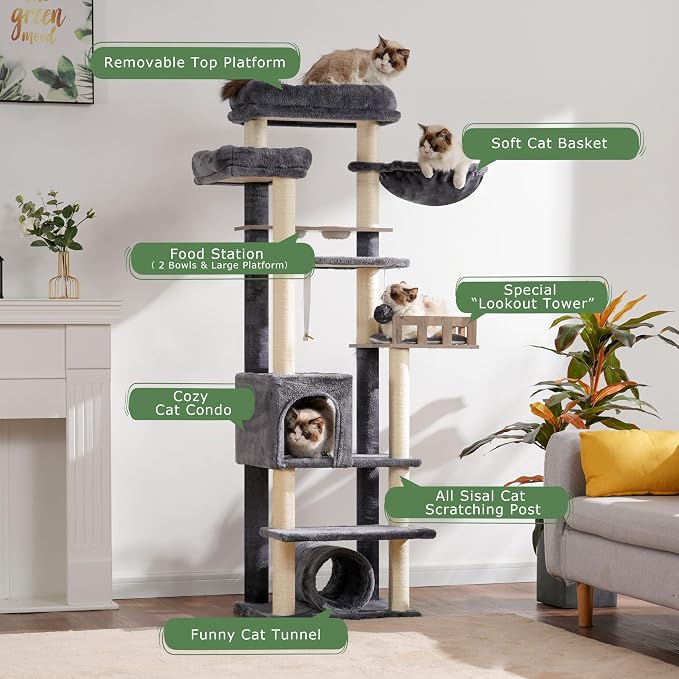 Cat Tree with Tunnel, Cat Tower - Image 2
