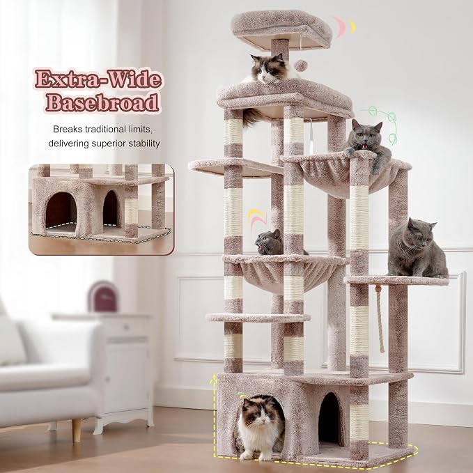 Heybly Cat Tree, 71-Inch Tall Cat Tower - Image 3