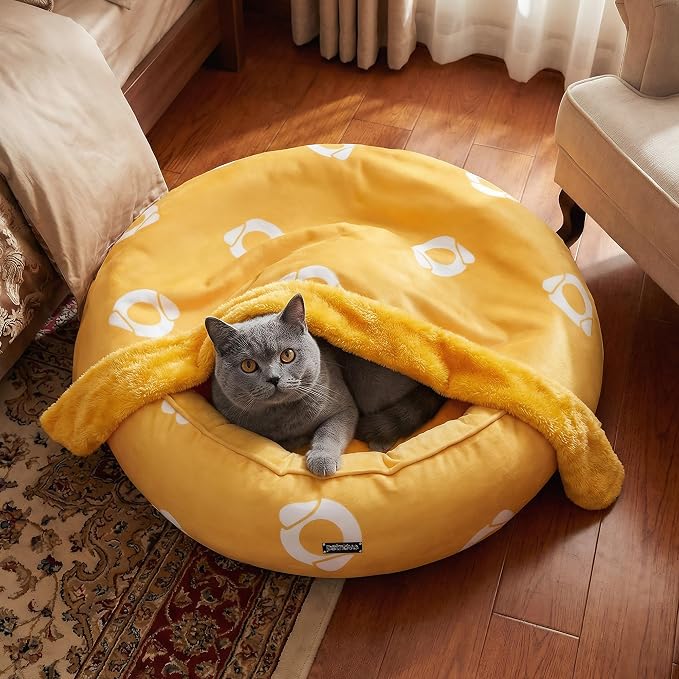 PETNOVO Dog & Cat Bed with Blanket – Removable Cover, Reversible Cushion - Image 9