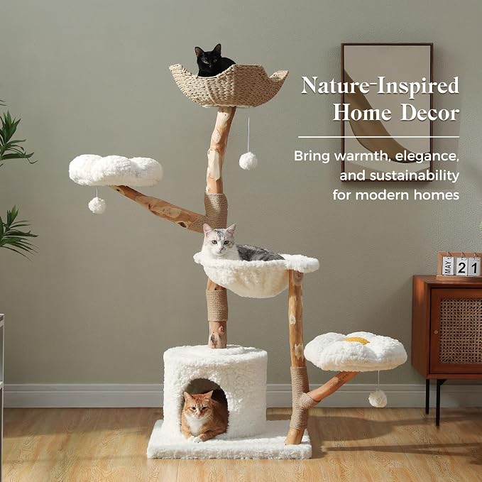 PAWZ Road Cat Tree for Indoor Cats Large Adults, 59 Inches Modern Cat Tower - Image 7