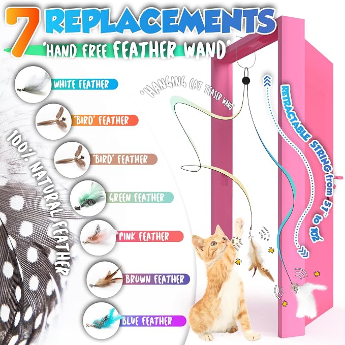 Retractable Cat Feather Toys 7PCS Refills - Image 3