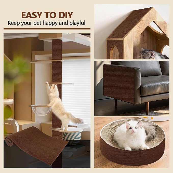 Cat Scratch Furniture Protector, 78.7"x15.8" Self Adhesive Cat Scratch Mat Pad - Image 5