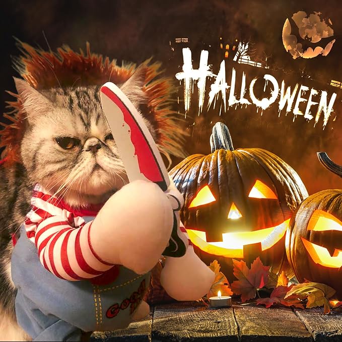 Pet Deadly Doll Dog Costume, Novelty Halloween Christmas Costumes Funny Dog - Image 3