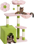 Flower Cat Tree for Indoor Cats, 2-Door Large Cat Condo Cave Bed for Big Adult by Aechonow