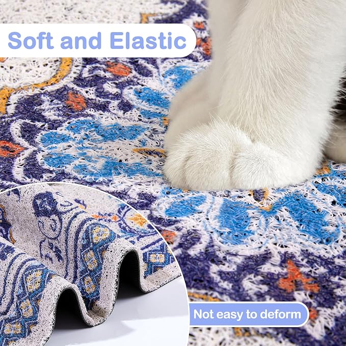 Glittme Cat Litter Mat with Non-Slip Bottom Litter Box Mat 24"x15" Litter - Image 6