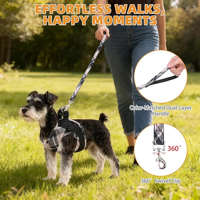 KOOLTAIL Dog Harness and Leash Set, Cute Dog Harness Medium Sized Dog, Step in - Image 6