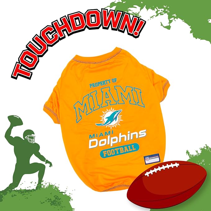 NFL Miami Dolphins Dog T-Shirt for Pets, Size X-Large. Officially Licensed Pet - Image 3