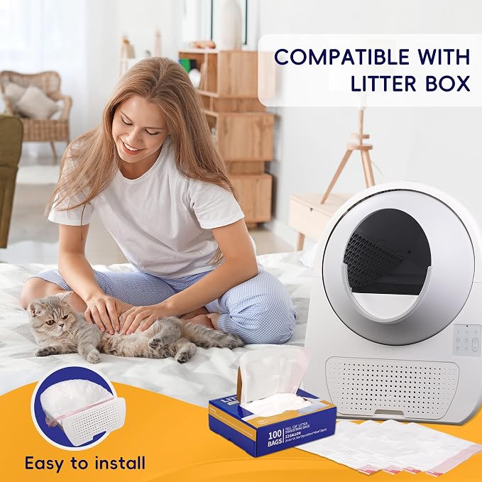 Drawstring Litter Liner Bags 100 Pack-Cat Litter Box Liner Bags - Image 2