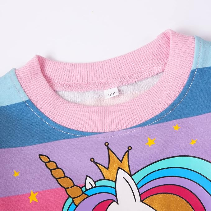 RETSUGO Toddler Baby Girls Sweatshirts Casual Pullover Crewneck Winter Long - Image 4