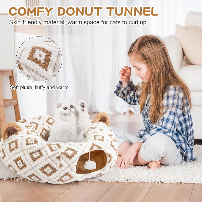 Cat Tunnel Bed for Indoor Cats, Cat Donut Tunnel - Image 7