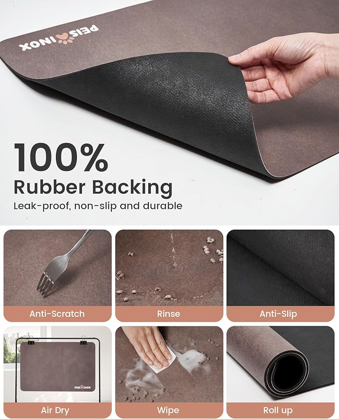 Cat Dog Food Mat, Rapid Water Absorption Dog Mat - Image 4