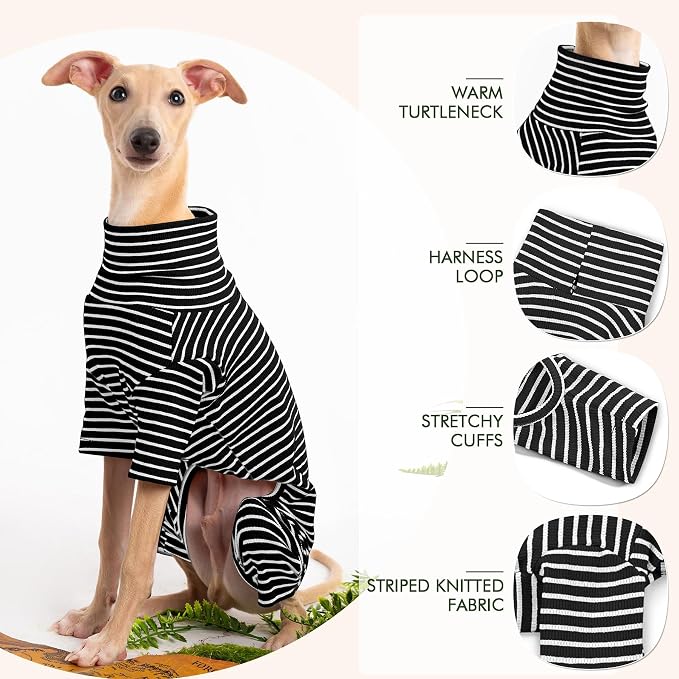 Dog Sweaters for Small Dogs Girls Boys, Striped Pet Sweaters for Fall Winter - Image 6