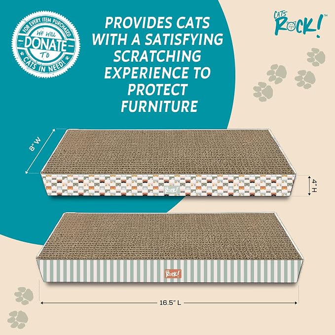 Cats Rock Scratching Board for Indoor Cats, Corrugated Cardboard Cat Scratcher - Image 6