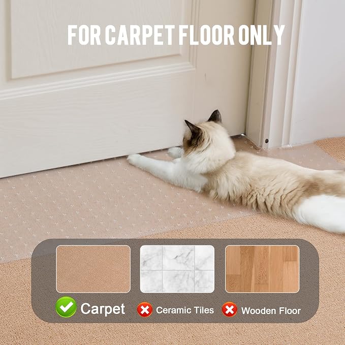 Uross Carpet Protector for Pets -3.6FT Transparent Plastic Under Door Cat - Image 5
