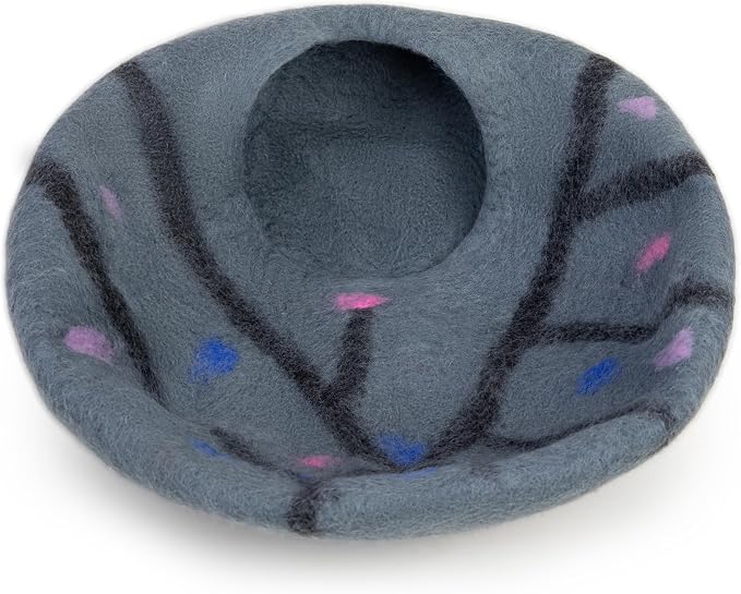 Woolygon Premium Felt Cat Cave Bed – Wool Kitty Beds Handcrafted Kitten Caves - Image 5