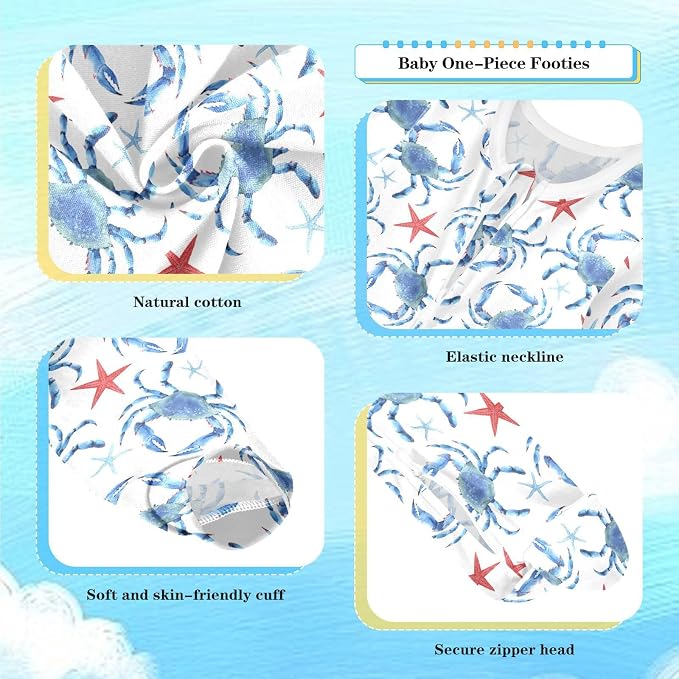 Baby Sleepers For Girl Boys Newborn Baby Play One-Piece Footies For 0-24 Months - Image 5