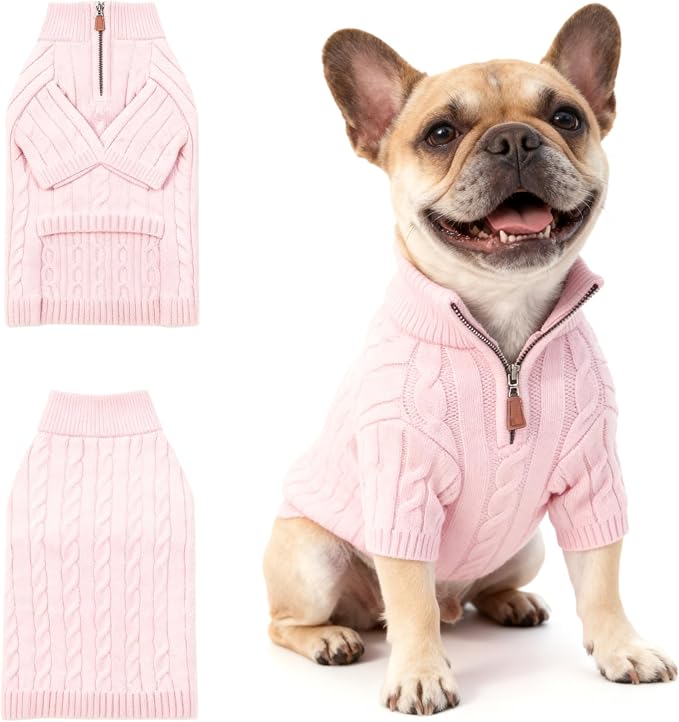 Small/Medium Dog Sweater, Warm Dog Winter Coat w/Sleeves, Comfortable High Neck by H%C3%B3P%C3%AAng-i%C3%BA