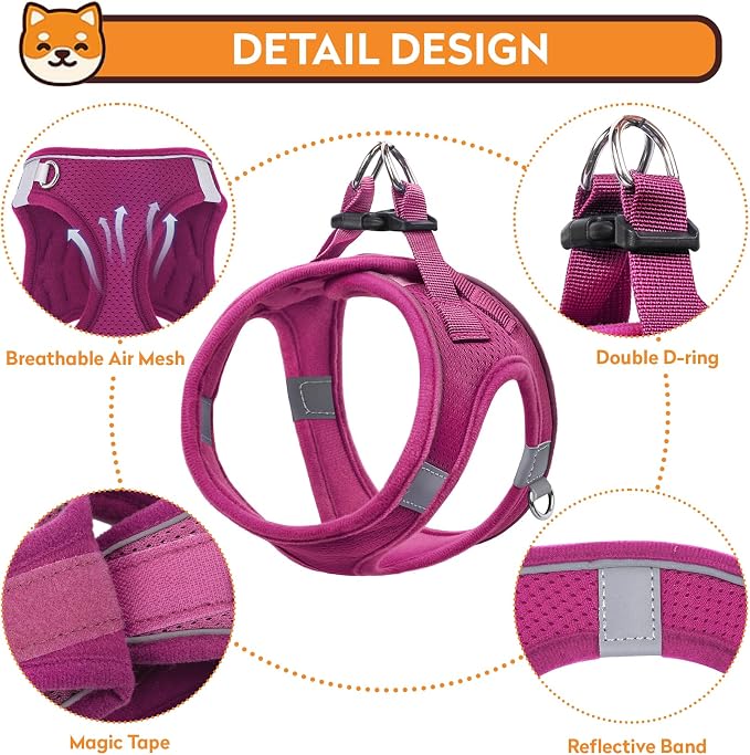 Dog Harness with Leash Set, No-Pull Step-in Reflective Pet Harness with 1 Leash - Image 2