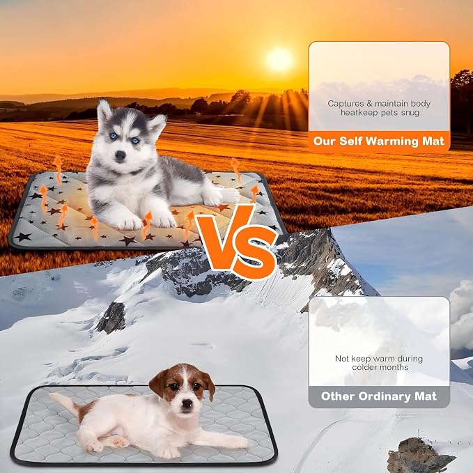 Namalu 4 Pack Self Warming Cat Bed Self Heating Cat Mat Star Pattern Soft Dog - Image 7