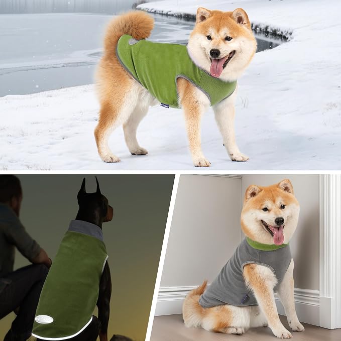 cyeollo 2 Pack Dog Sweater Fleece Vest Dog Sweatshirt Reflective Lightweight - Image 5