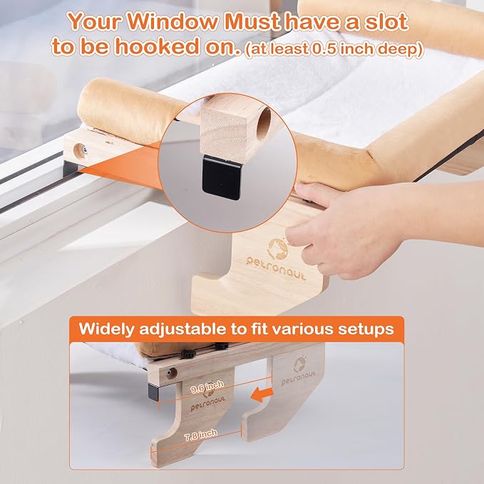 Solid Wood Cat Window Perch for Large Breeds – 40lbs Heavy Duty Cat Window - Image 7