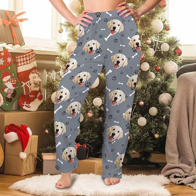 Custom Pajama Pants Women Personalized Face Pajamas Bottom Couple Pajama Pants - Image 3