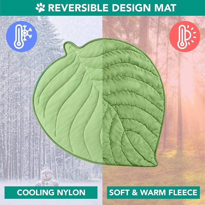 PetAmi Dog Cooling Mat, Leaf Shape, Reversible Cooling Nylon Blanket Soft - Image 3