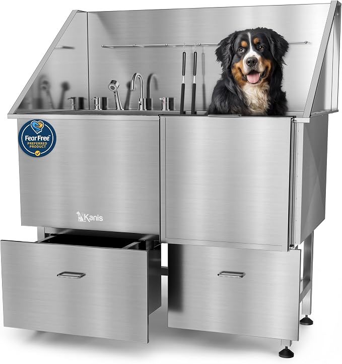 KANIS Professional Dog Washing Station 304 Stainless Steel Pet Wash Sink by KANIS