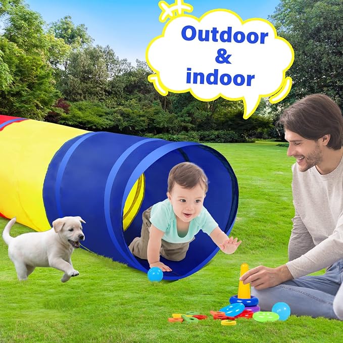 PigPigPen Kids Tunnel for Toddlers, Pop Up Play Tunnel Tent for Babies or Dogs - Image 4