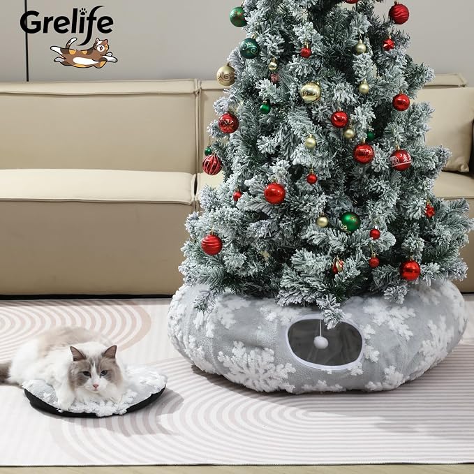 Grelife Cat Tunnel Bed for Indoor Cats, Cute Cat Tunnel Toys, Cat Donut Tunnel - Image 8