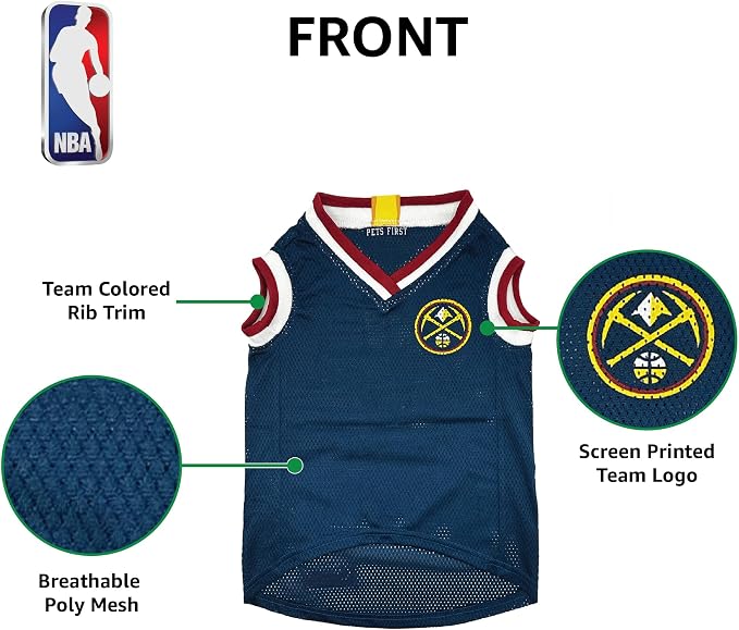 Pets First NBA Denver Nuggets Dog Jersey, Small- Tank Top Basketball Pet Jersey - Image 6