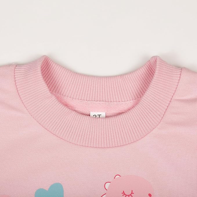 RETSUGO Toddler Baby Girls Sweatshirts Casual Pullover Crewneck Winter Long - Image 3