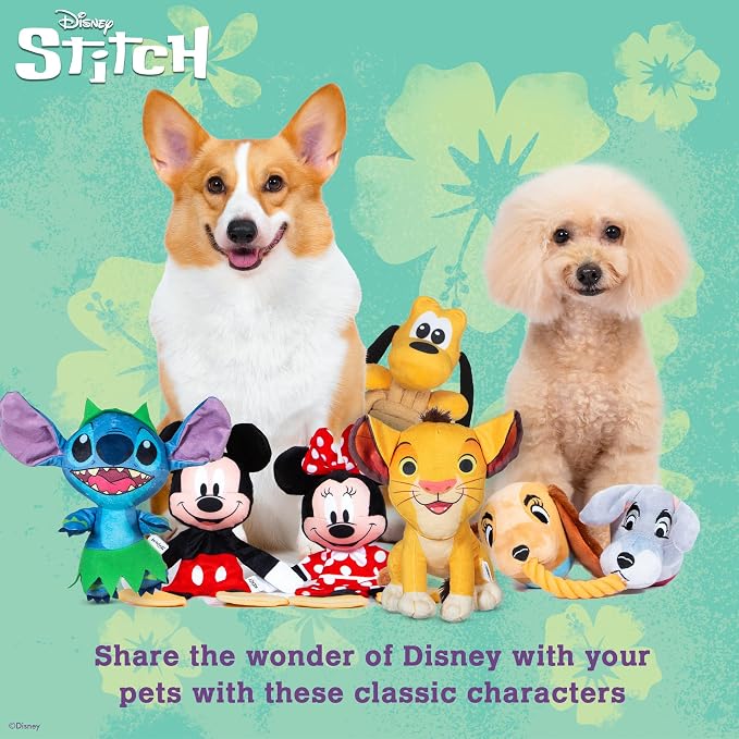 Disney for Pets Lilo and Stitch Bow Wow Luau Plush Dog Toy, – Squeaker & - Image 6