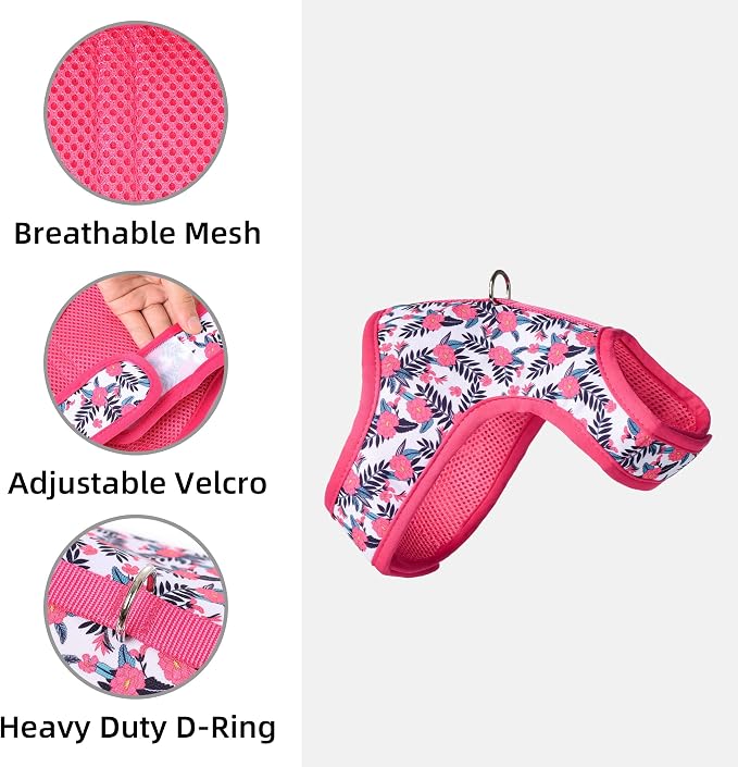 Mile High Life Dog Harness, Air Mesh Floral Vest Harness - Image 6