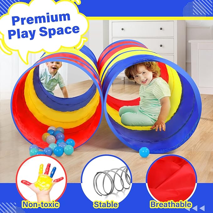 PigPigPen Kids Tunnel for Toddlers, Pop Up Play Tunnel Tent for Babies or Dogs - Image 3