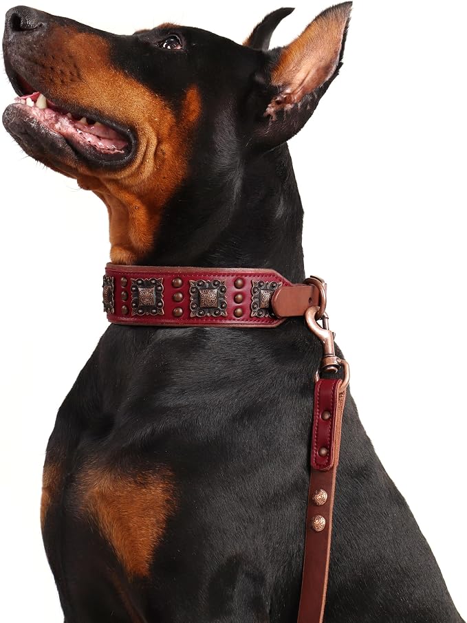 PET ARTIST Upgrade Padded Leather Dog Collar, 2 inch Wide Genuine Leather Dog - Image 7