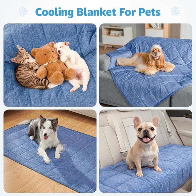 Cooling Blanket for Dogs, 0.4 Q-MAX Pets Cooling Comforter Throw for Bed Cover - Image 5