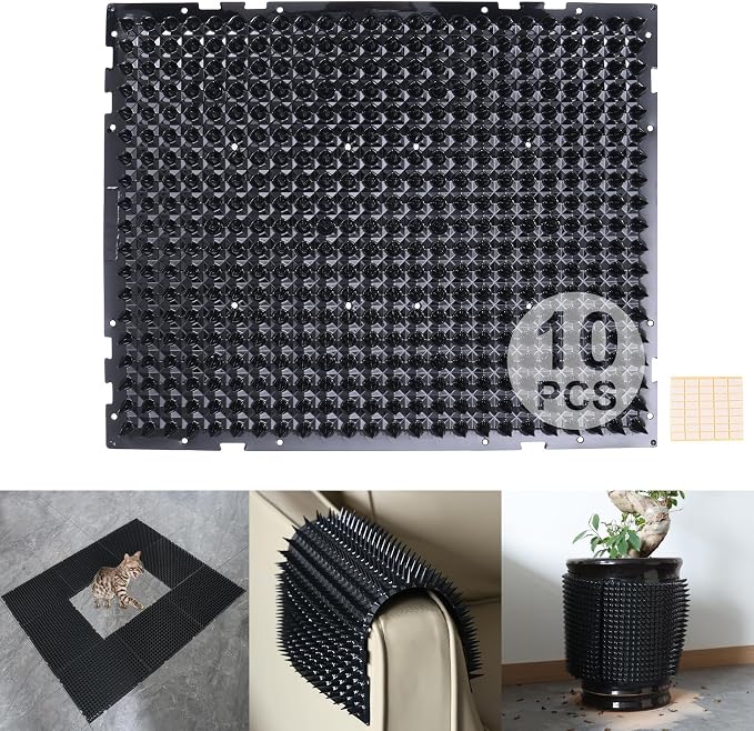 10 Packs Scat Mat for Cats, 13X16 inches Pet Deterrent Spikes, Indoor Outdoor by YITESHI
