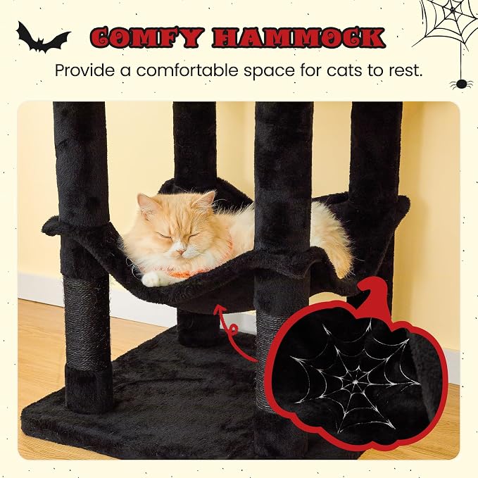 MWPO Gothic Cat Tree for Indoor Cats, 63.8 Inches Multi-Level Cat Tower - Image 3