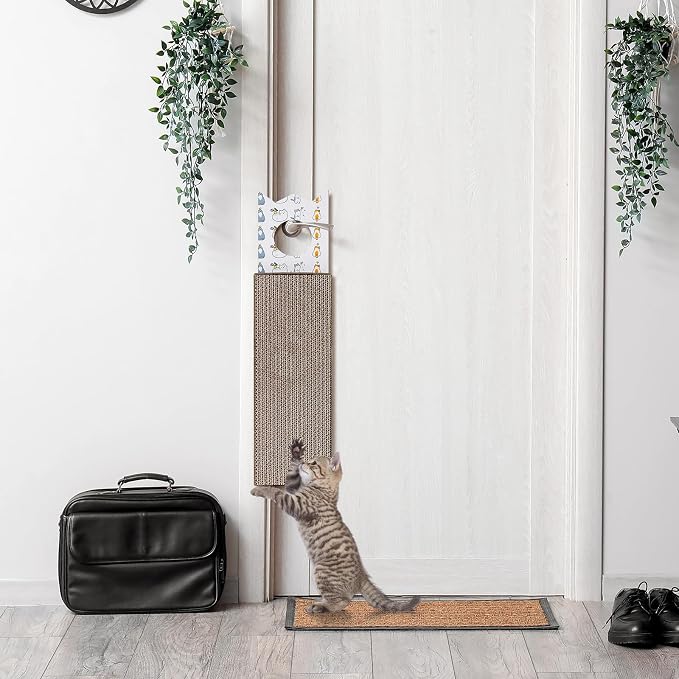 4 Pcs 15 Inch Door Hanging Cat Scratcher Cardboard Cat Scratching Board - Image 5